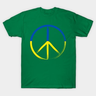 Ukrainian Flag Peace Sign T-Shirt
